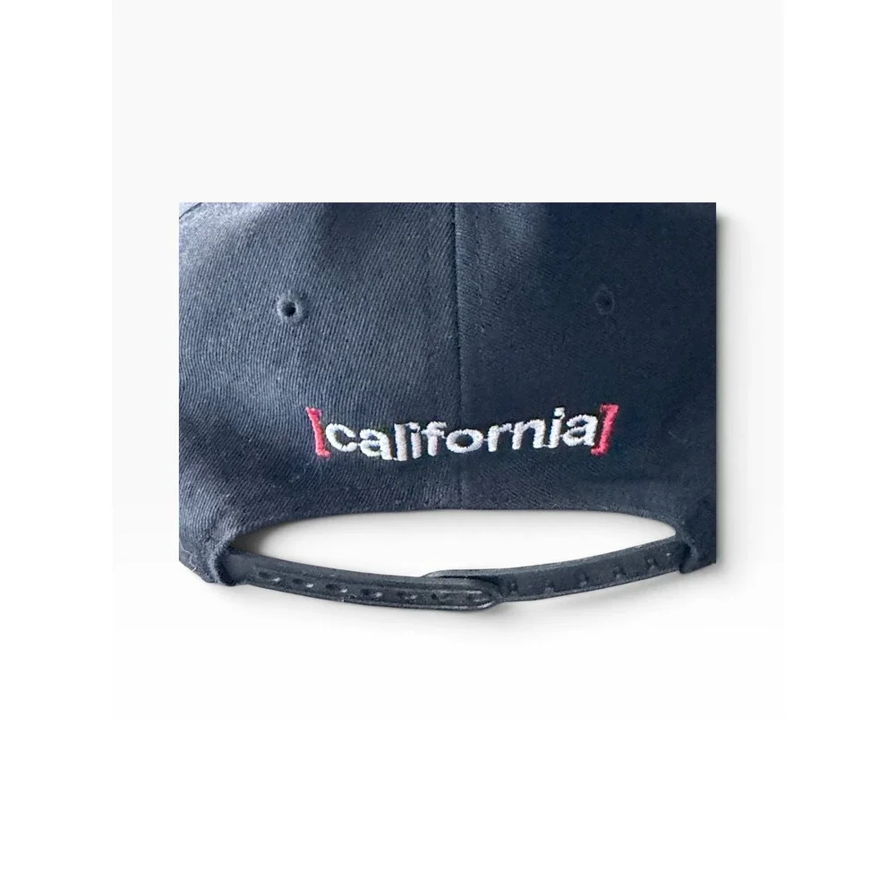 Cali California Snapback Hat Black Embroidered Mesh Brim Baseball Cap Mens